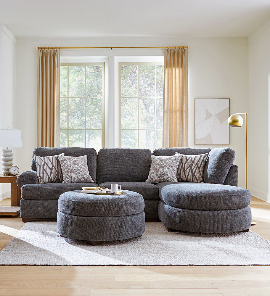 Peak Living - 920 Odin Galaxy Sectional w/ Ottoman in Greige - 92021-5401_92013-5401_92019-5401 view 1
