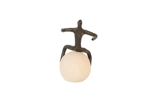 Phillips Collection - Abstract Figure on Bleached Wood Base, Bronze Finish - TH96039 view 2