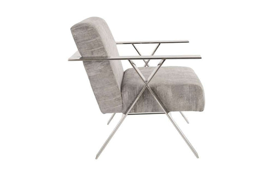 Phillips Collection - Allure Club Chair, Diva Gray , Stainless Steel Frame - PH81456 veiw 2