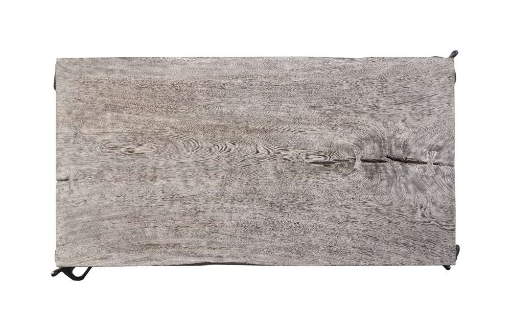 Phillips Collection - Atlas Coffee Table, Chamcha Wood, Gray Stone Finish, Metal - TH100838 veiw 2