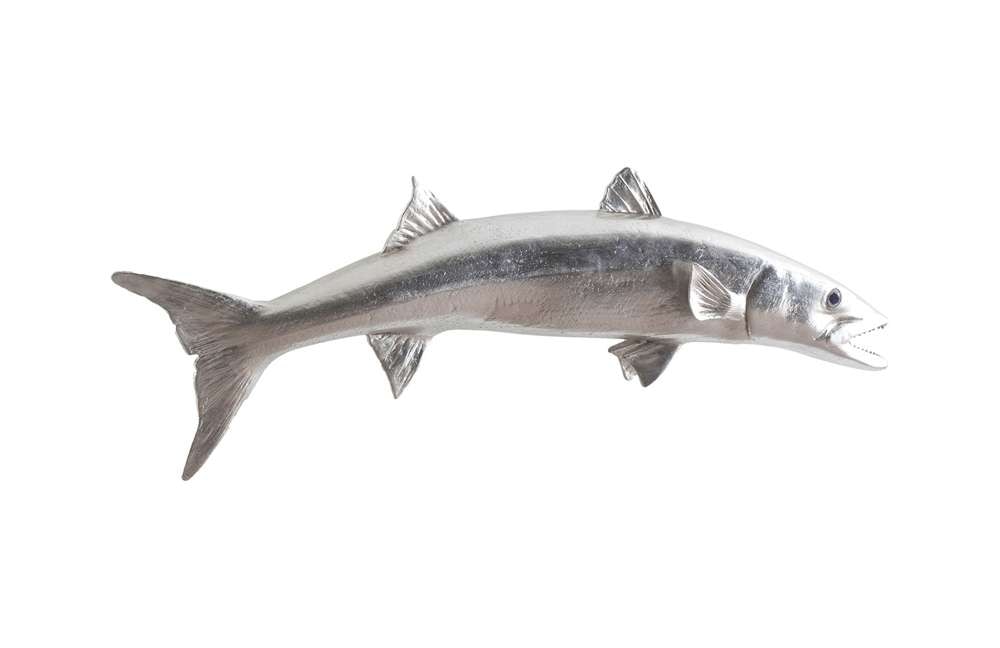 Phillips Collection - Barracuda Fish Wall Sculpture, Resin, Silver Leaf - PH62415 veiw 1