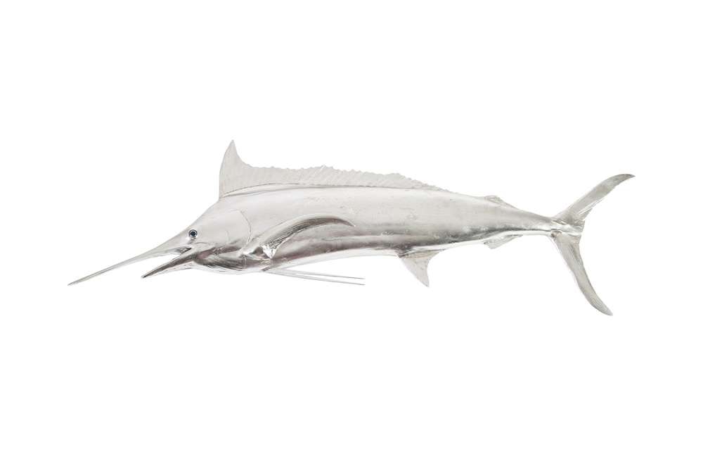 Phillips Collection - Blue Marlin Fish Wall Sculpture, Resin, Silver Leaf - PH66671 veiw 1