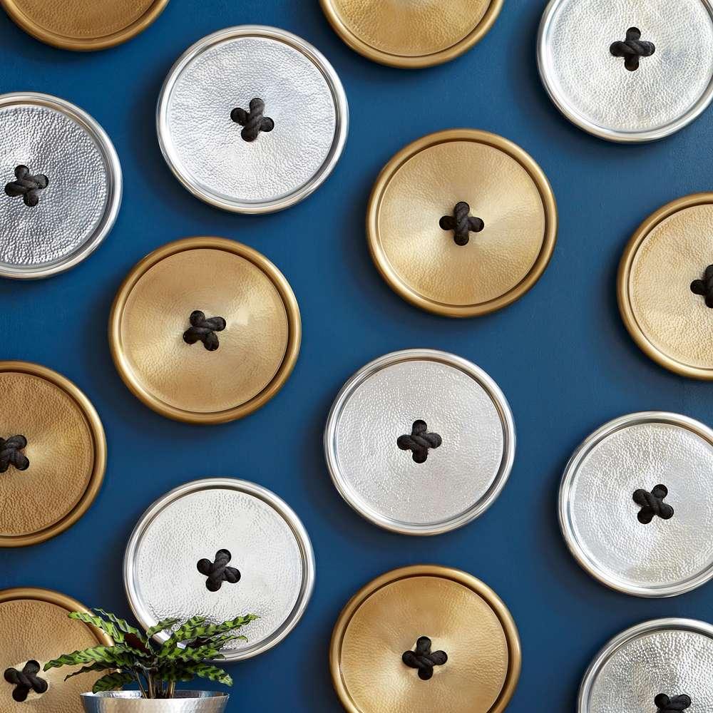 Phillips Collection - Button Wall Tile, Hammered Metal, Brass Finish - IN97495 veiw 6