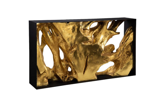 Phillips Collection - Cast Root Metal Framed Console Table, Resin, Gold Leaf, SM - PH106037 view 2