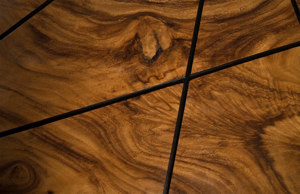 Phillips Collection - Criss Cross Coffee Table on Black Iron Legs, Chamcha Wood - TH84117 view 3