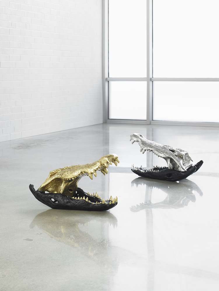 Phillips Collection - Crocodile Skull, Black/Gold Leaf - PH67576 veiw 4