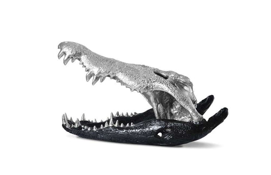 Phillips Collection - Crocodile Skull, Black/Silver Leaf - PH67577 veiw 2