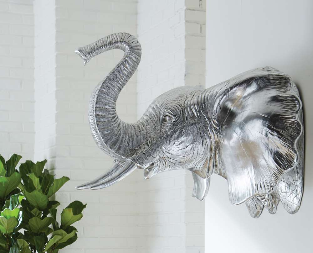 Phillips Collection - Elephant Wall Art, Resin, Silver Leaf - PH93044 veiw 5