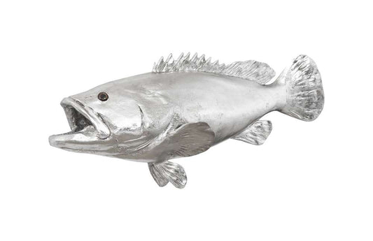 Phillips Collection - Estuary Cod Fish Wall Sculpture, Resin, Silver Leaf - PH64541 veiw 2