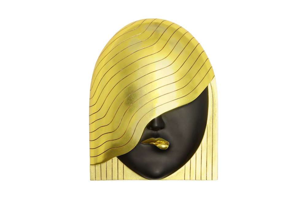 Phillips Collection - Fashion Faces Wall Art, Large, Her Right Wave, Black and Gold - PH112031 veiw 1