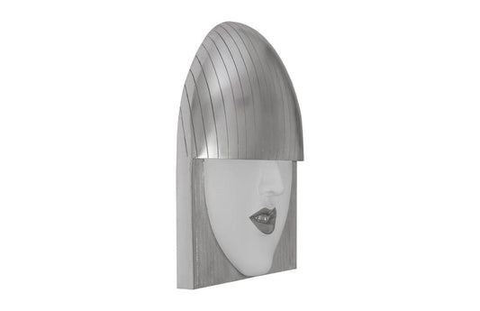 Phillips Collection - Fashion Faces Wall Art, Large, Smile, White and Silver Leaf - PH94749 view 2