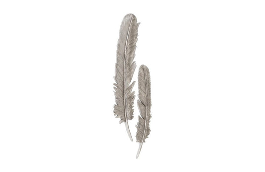 Phillips Collection - Feathers Wall Art, Large, Silver Leaf (Set of 2) - PH96270 view 2