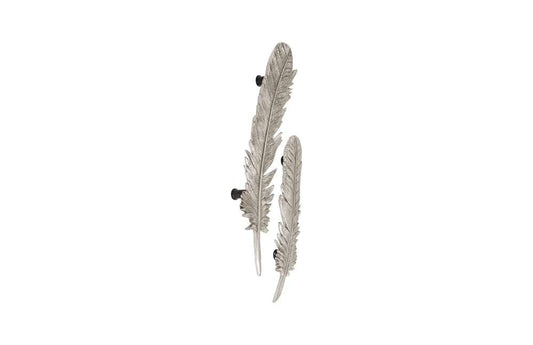 Phillips Collection - Feathers Wall Art, Small, Silver Leaf (Set of 2) - PH79017 veiw 2