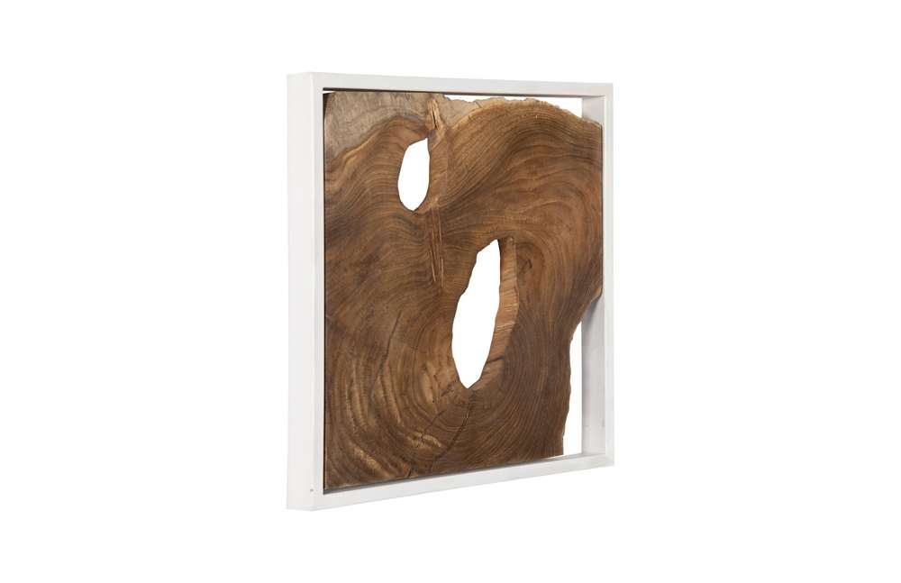 Phillips Collection - Framed Slice Wall Tile, Teak Wood, White Frame - ID105514 veiw 6