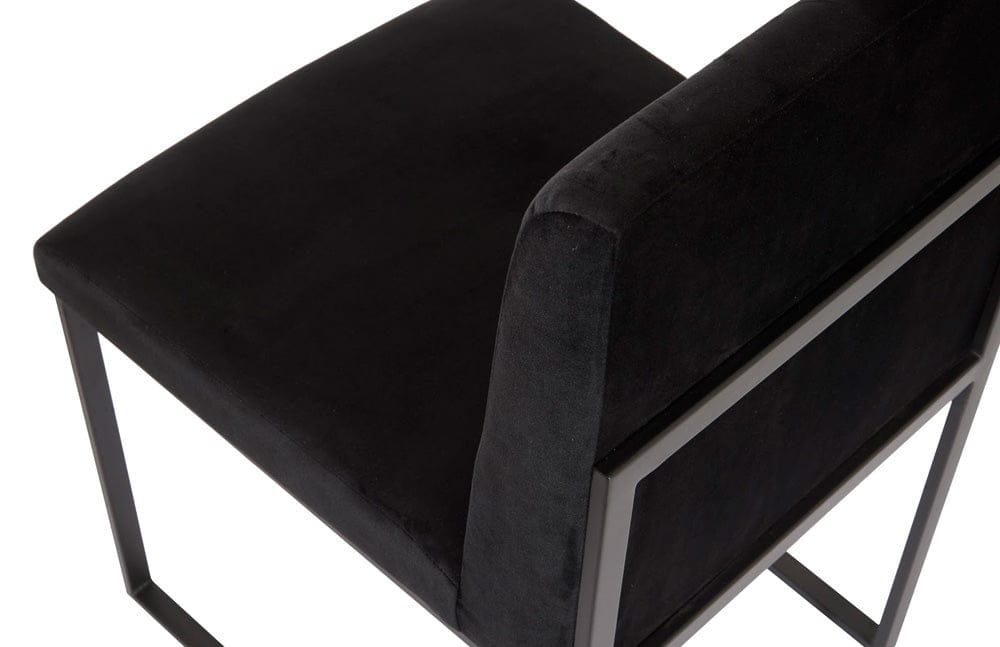 Phillips Collection - Frozen Dining Chair, Black Velvet Fabric, Matte Black Metal Frame - PH99960 view 4