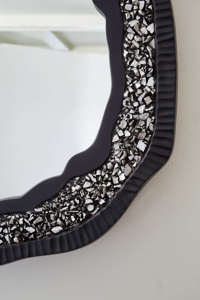 Phillips Collection - Geode Mirror, Black And Silver, Matte - PH104347 veiw 6