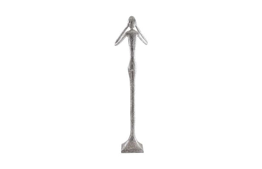 Phillips Collection - Hear No Evil Skinny Sculpture, Silver Leaf, LG - PH66163 veiw 2