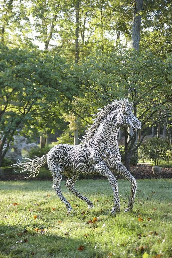 Phillips Collection - Horse Pipe Sculpture, Galloping, Stainless Steel - ID96060 veiw 4