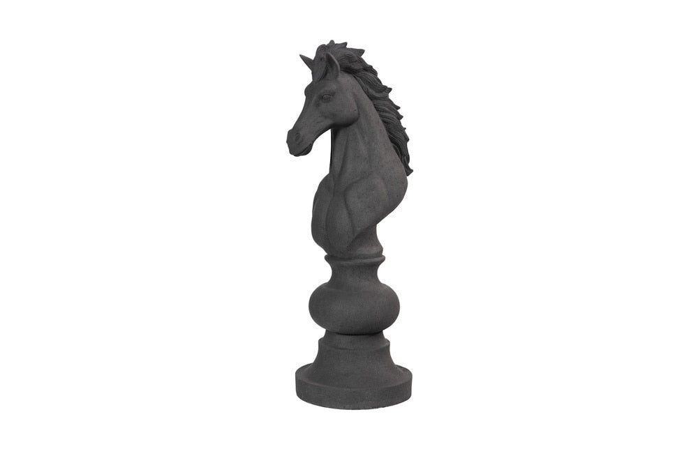Phillips Collection - Knight Chess Sculpture, Cast Stone Black - PH115683 veiw 1