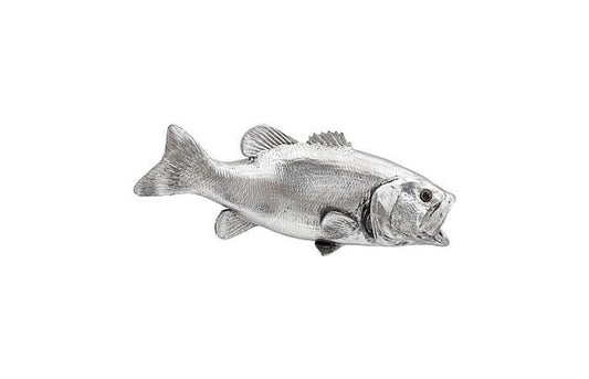 Phillips Collection - Large Mouth Bass Fish Wall Sculpture, Resin, Silver Leaf - PH66570 view 2