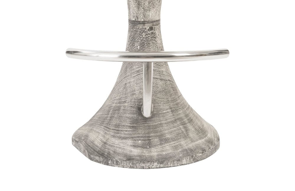 Phillips Collection - Marley Bar Stool, Gray Stone Finish, Stainless Steel Foot Rest - TH94532 view 3