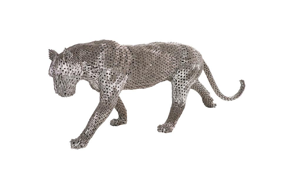 Phillips Collection - Panther Pipe Sculpture, Walking, Stainless Steel, Large - ID116839 veiw 1