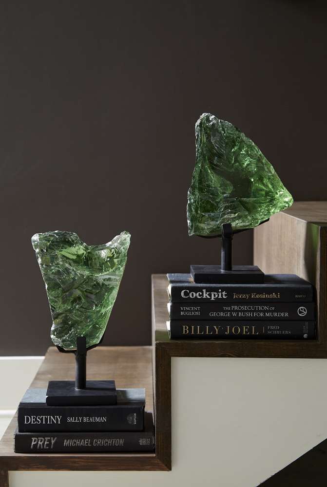 Phillips Collection - Refractory Glass Sculpture, Green, On Base - ID68665 veiw 5