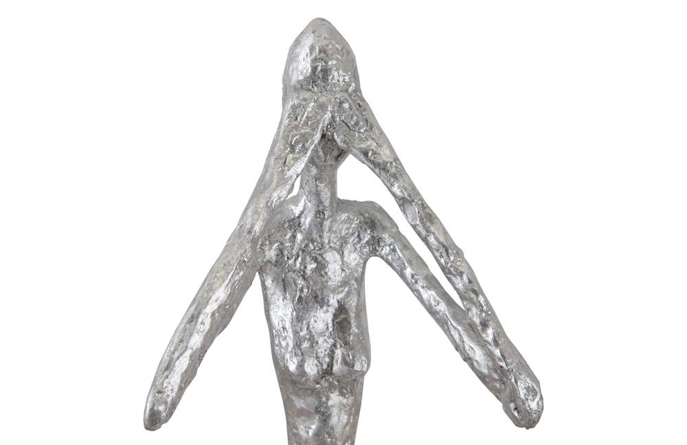 Phillips Collection - See No Evil Slender Sculpture, Small, Resin, Silver Leaf - PH66275 veiw 4