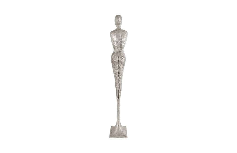 Phillips Collection - Tall Chiseled Female Sculpture, Resin, Silver Leaf - PH76688 veiw 2