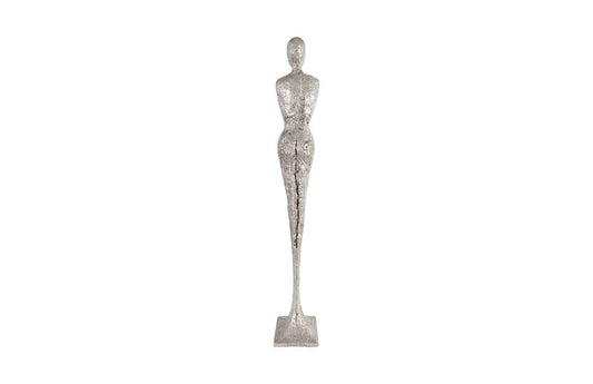 Phillips Collection - Tall Chiseled Female Sculpture, Resin, Silver Leaf - PH76688 veiw 2