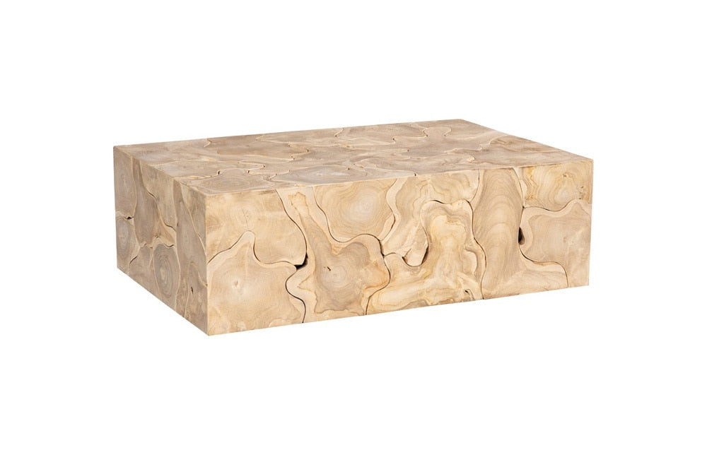 Phillips Collection - Teak Slice Coffee Table, Rectangle, Bleached - ID116319 veiw 1