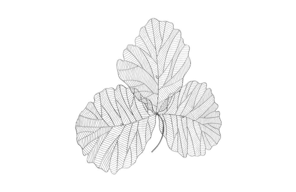 Phillips Collection - Tri Leaf Wall Art, Medium, Metal, Silver/Black - TH100856 veiw 2