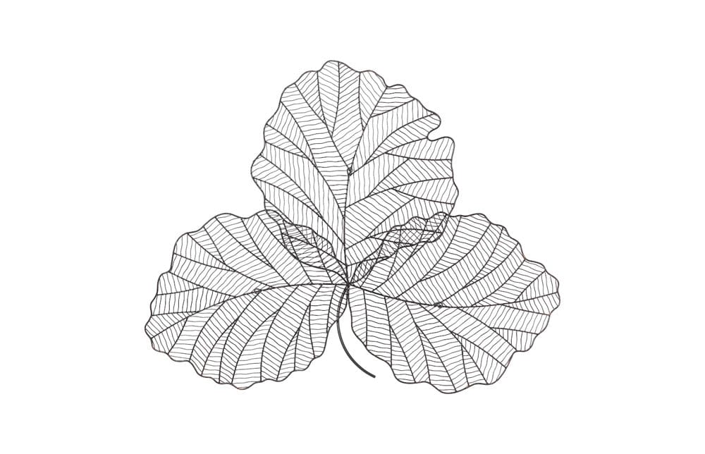 Phillips Collection - Tri Leaf Wall Art, Small, Metal, Copper/Black - TH100858 view 4