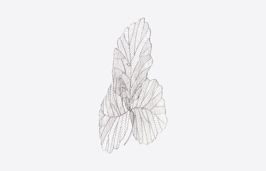 Phillips Collection - Tri Leaf Wall Art, Small, Metal, Silver/Black - TH100855 view 2
