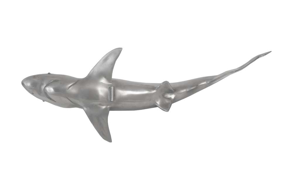 Phillips Collection - Whaler Shark Fish Wall Sculpture, Resin, Polished Aluminum Finish - PH64546 veiw 4