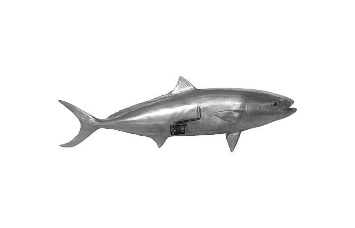 Phillips Collection - Yellow Tailed King Fish Wall Sculpture, Resin, Polished Aluminum Finish - PH64552
