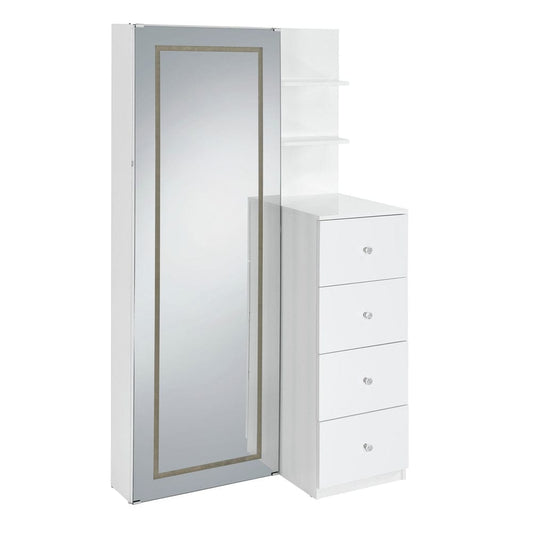 Picket House Furnishings - Alberta Floor Mirror With Storage in White - A-17310-7-FM view 2