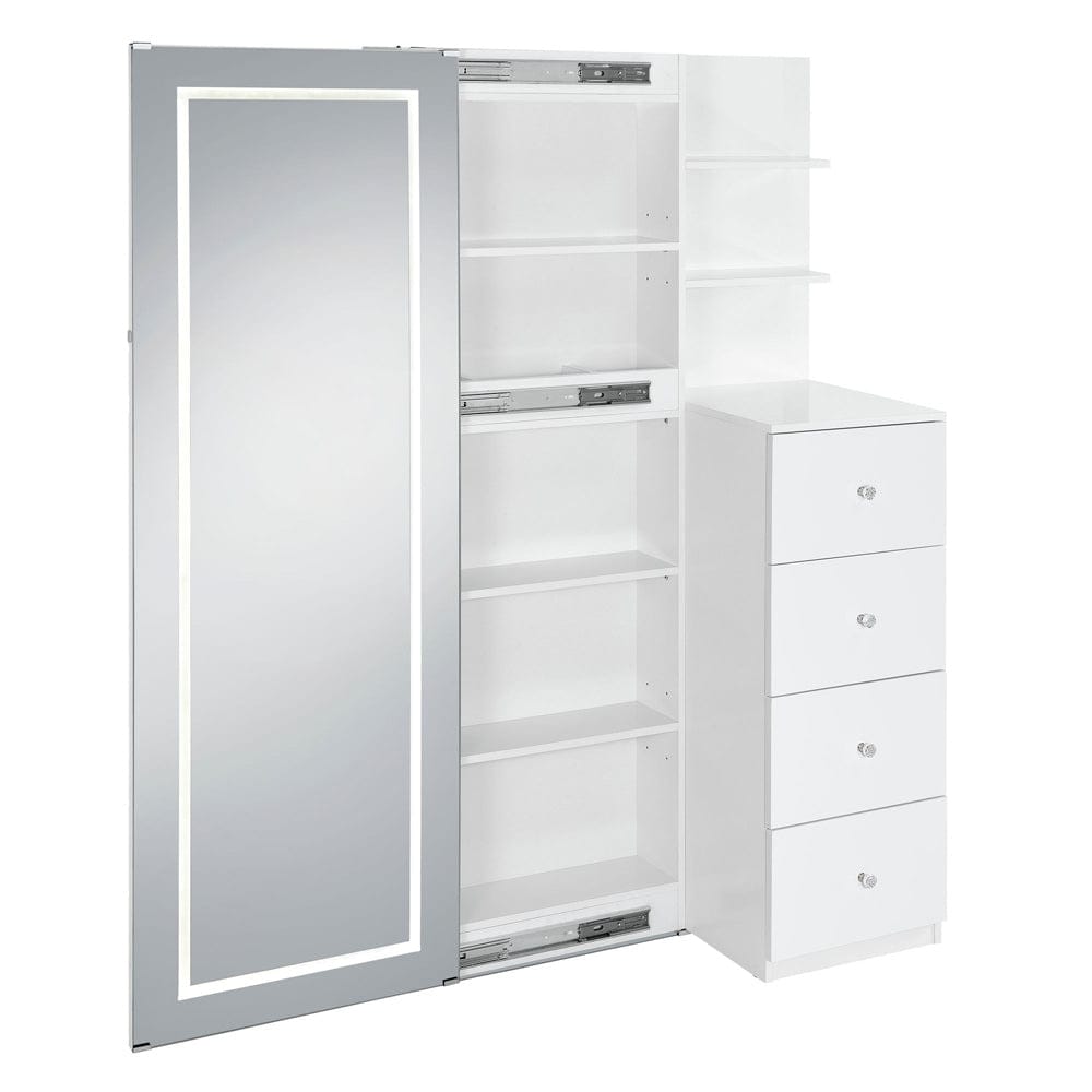 Picket House Furnishings - Alberta Floor Mirror With Storage in White - A-17310-7-FM view 4