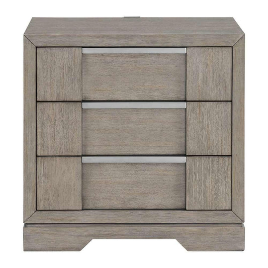 Picket House Furnishings - Argo 3-Drawer Nightstand with USB in Grey - B-9770-3-NS veiw 2