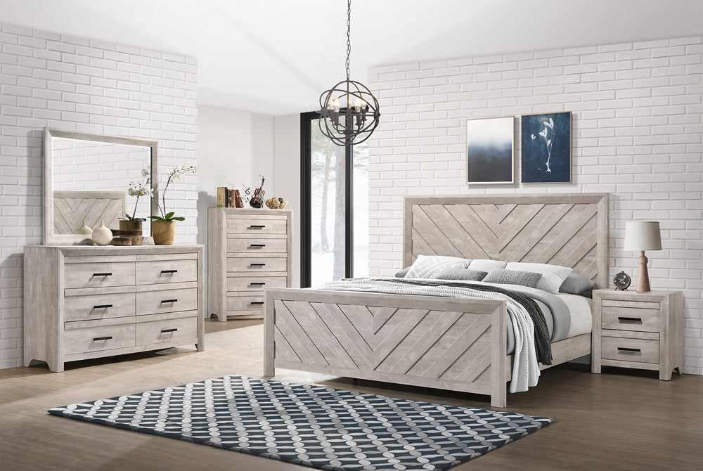 Picket House Furnishings - Ashford King Panel 3PC Bedroom Set in White - EL700KBZS3PC view 13
