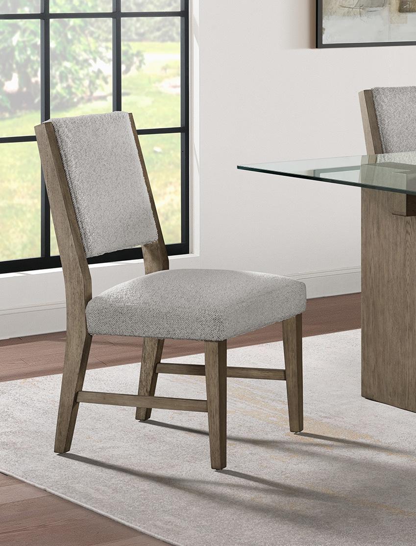 Picket House Furnishings - Bassett Dining Side Chair with Light Grey Boucle Fabric in Oak (2 Per Carton) - D-10560-5-SC veiw 3