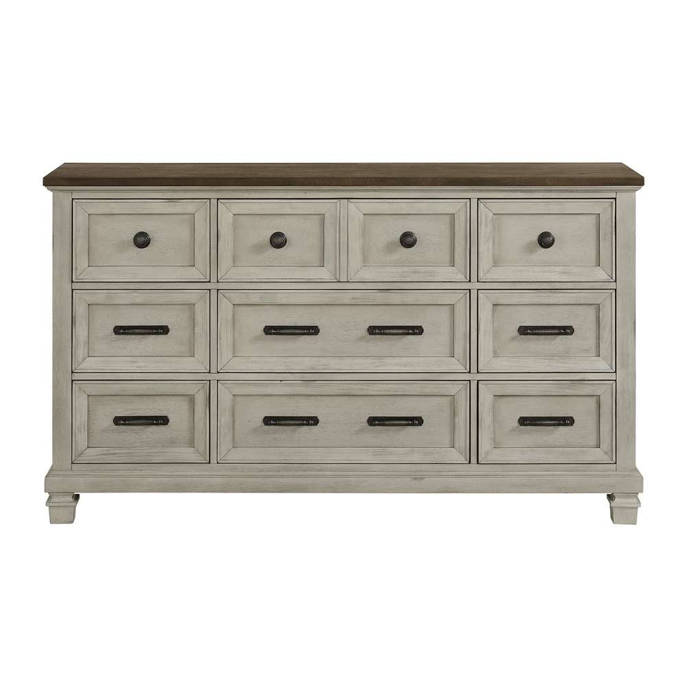 Picket House Furnishings - Bloomfield 9-Drawer Dresser in Medium Brown and Washed Stone - B-9890-7-DR veiw 2