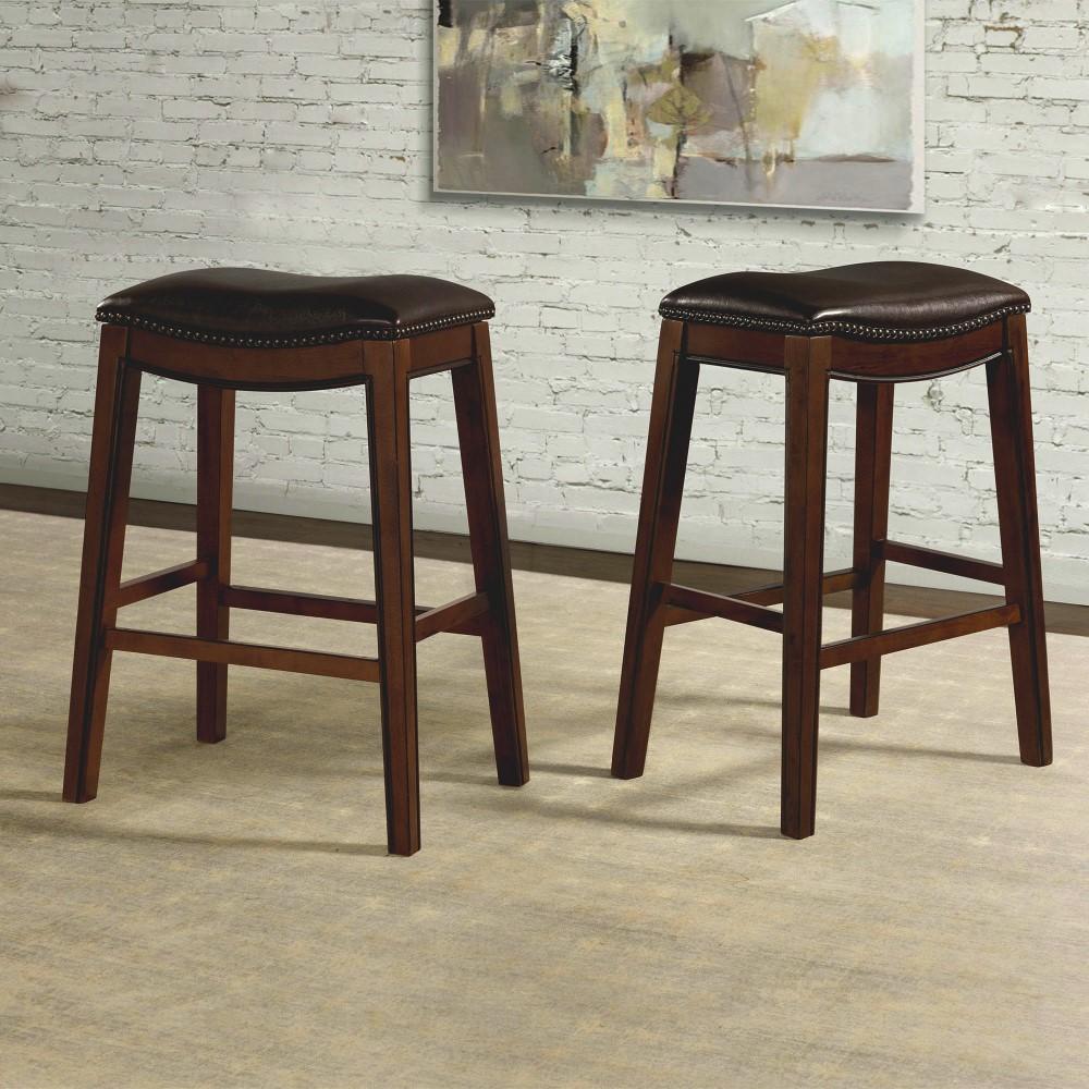 Picket House Furnishings - Bowen 30in Backless Bar Stool in Brown - LFS100BSTDB veiw 11