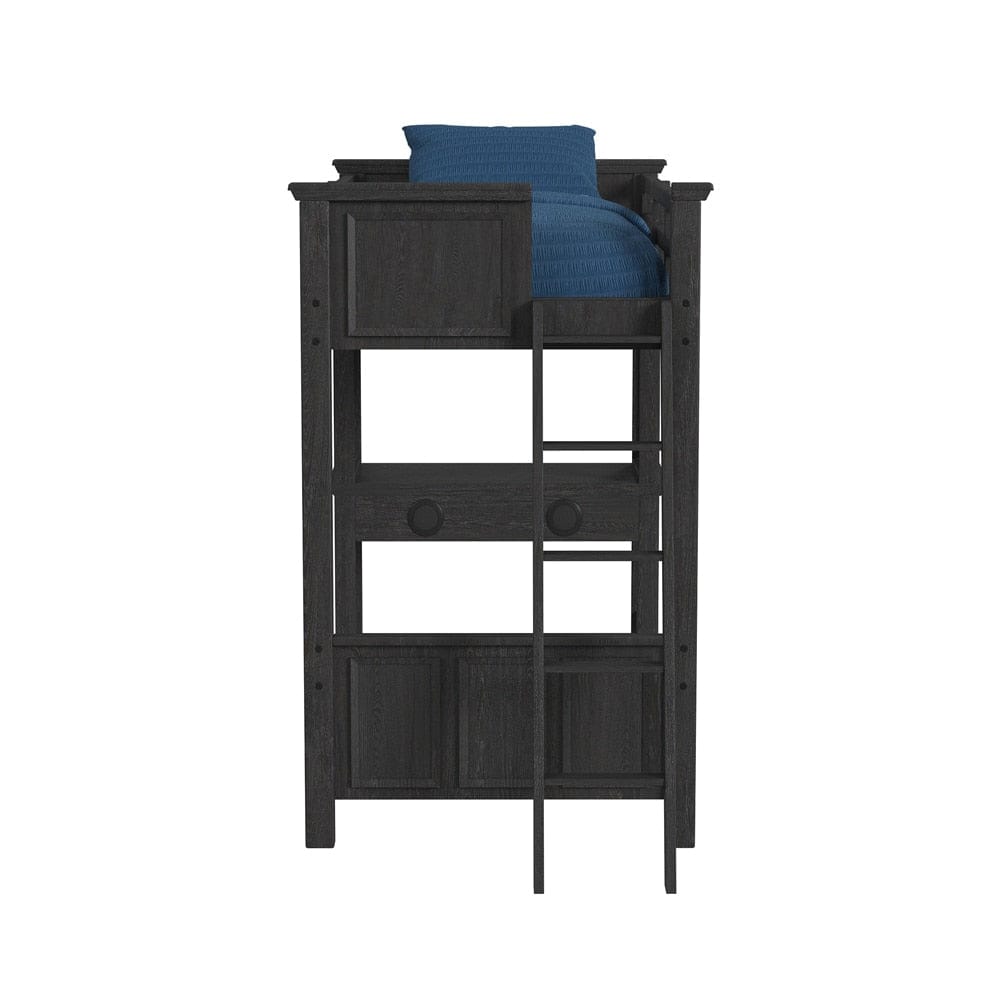 Picket House Furnishings - Brooklyn Kids Twin Loft with Ladder and Desk with Speaker in Charcoal - Y-15760-8-L1 veiw 3