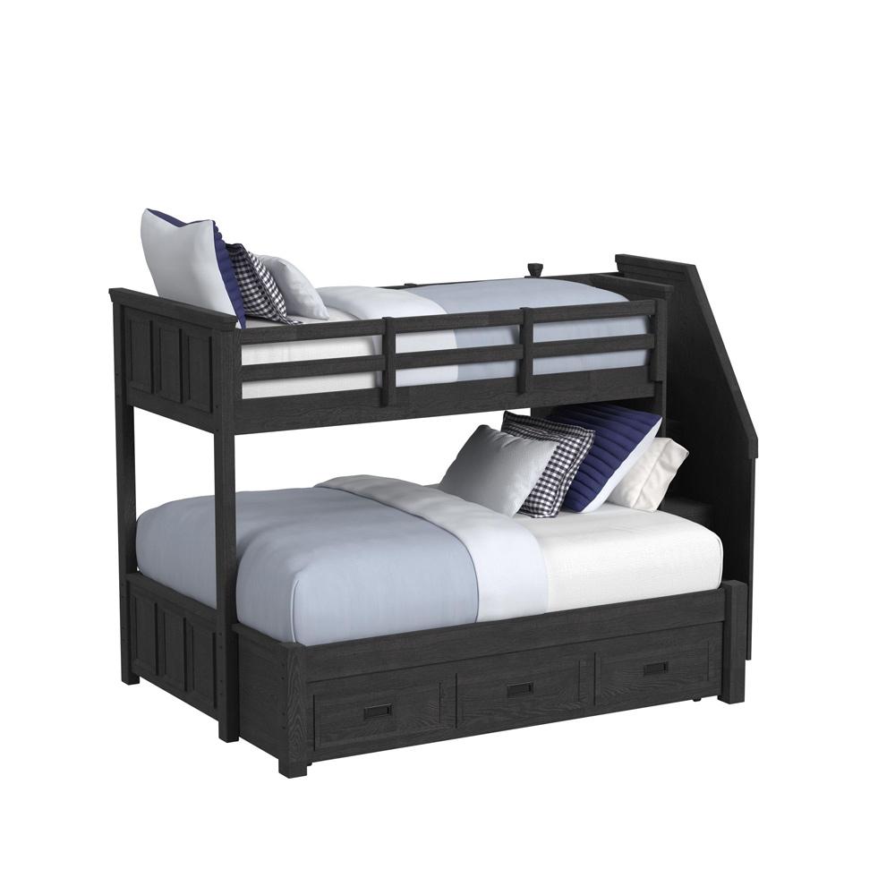 Picket House Furnishings - Brooklyn Kids Twin Over Full Bunk with Staircase and Trundle 3PC Bedroom Set in Charcoal - Y-15760-8-B6-3PC veiw 4
