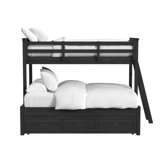 Picket House Furnishings - Brooklyn Kids Twin Over Full Bunk with Ladder and Trundle in Charcoal - Y-15760-8-B5 veiw 2