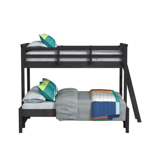 Picket House Furnishings - Brooklyn Kids Twin Over Full Bunk with Ladder in Charcoal - Y-15760-8-B4 veiw 2