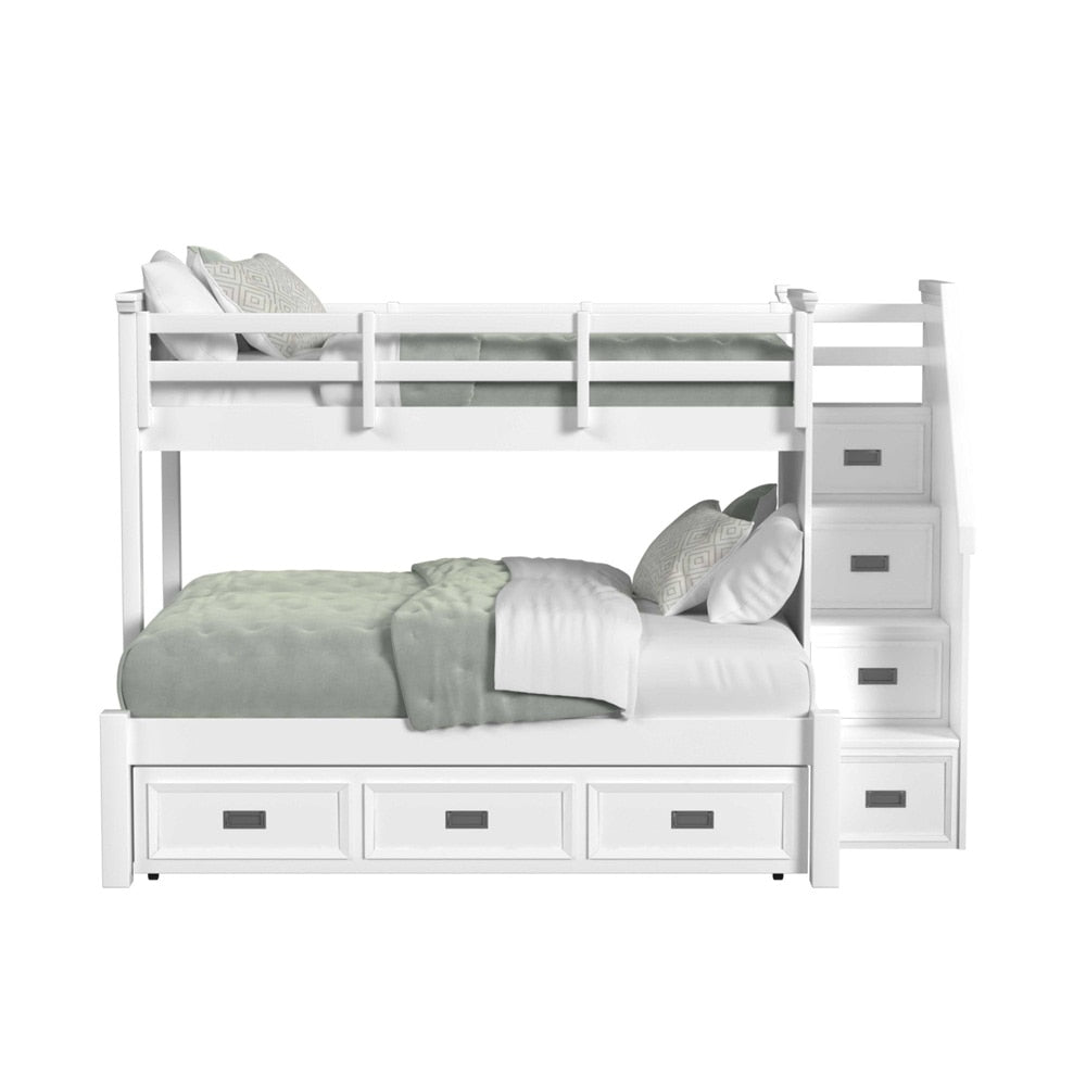 Picket House Furnishings - Brooklyn Kids Twin Over Full Bunk with Staircase and Trundle in White - Y-15760-7-B6 veiw 2
