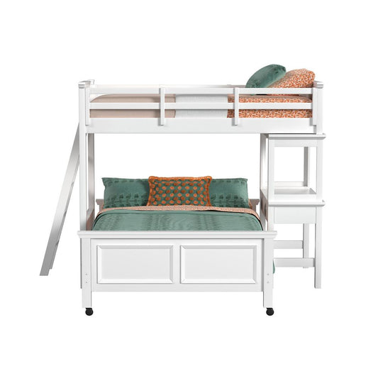 Picket House Furnishings - Brooklyn Kids Twin Over Full Loft with Ladder and Desk with Speaker in White - Y-15760-7-L3 veiw 2