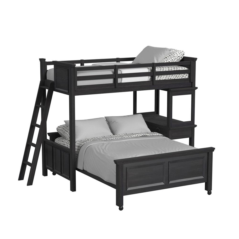 Picket House Furnishings - Brooklyn Kids Twin Over Full Loft with Ladder and Desk with Speaker 3PC Bedroom Set in Charcoal - Y-15760-8-L3-3PC veiw 4